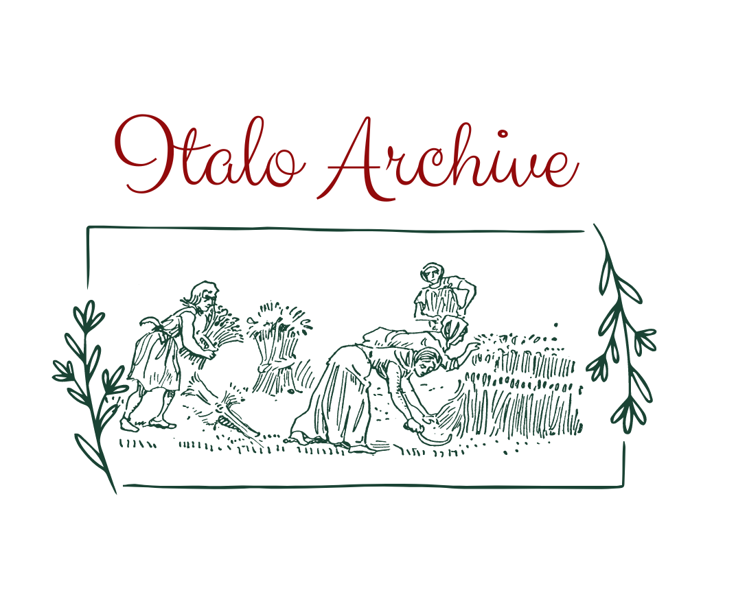 Italo Archive logo. Logo drawing are Italian peasants.
