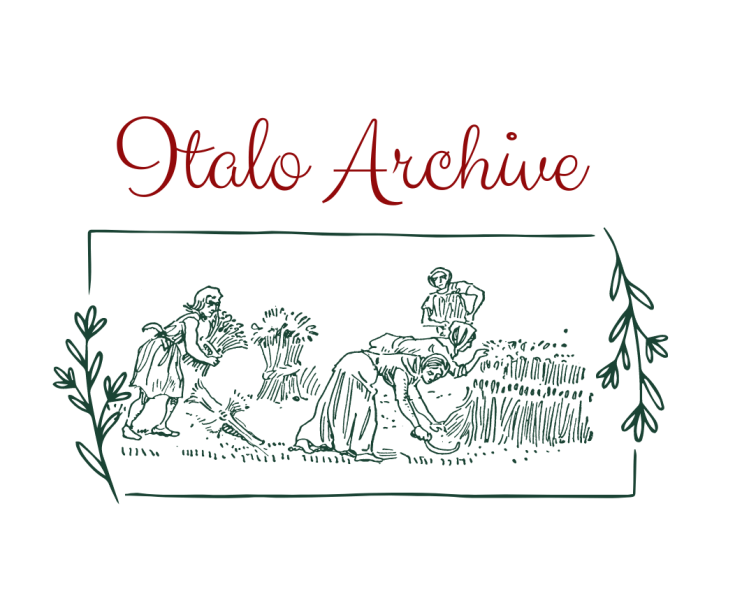 Italo Archive logo. Logo drawing are Italian peasants.